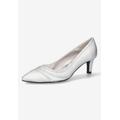 Women's Nobel Pump by Easy Street in Silver Satin (Size 7 1/2 M)