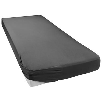 Spannbettlaken BELLANA "Jersey-Elasthan deLuxe", grau (anthrazit), B:180cm L:200-220cm, Jersey-Elasthan, Obermaterial: 95% Baumwolle, 5% Elasthan, Laken, für Boxspringbetten und sehr hohe Matratzen Image