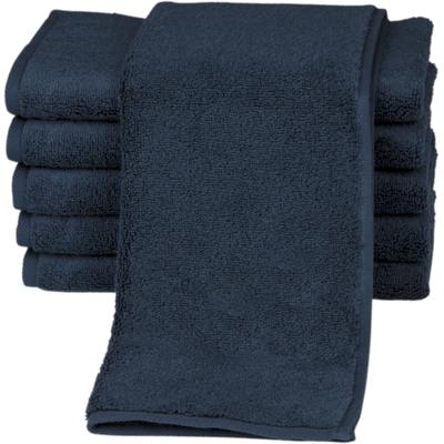 Gästehandtuch ROSS "Sensual 9000", blau (nachtblau), B:30cm L:50cm, Frottier, Obermaterial: 100% Baumwolle, Handtücher (Packung), mit Aloe-Vera-Öl veredelt