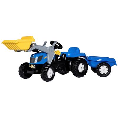 Tretfahrzeug ROLLY TOYS "rollyKid, NH T7040", blau, Tretfahrzeuge, KinderB:47cm H:55cm T:161cm, Kunststoff, Traktor mit Trailer und Lader, B:47cm H:55cm T:161cm