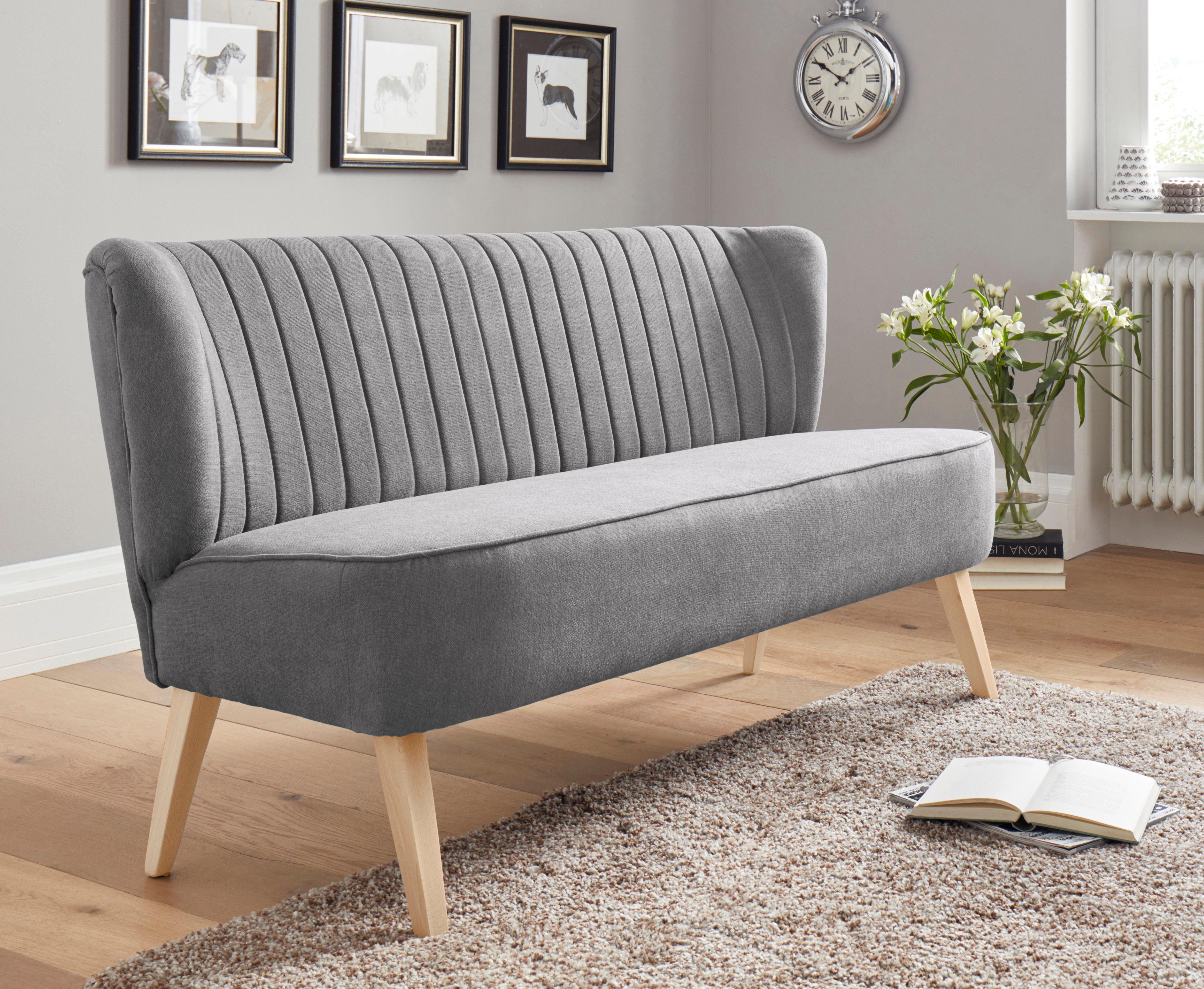 2-Sitzer INOSIGN "Campi", grau (hellgrau), B:140cm H:81cm T:67cm, Luxus-Microfaser (100% Polyester);Hochflorige Microfaser (100% Polyester), Sofas, bequemes Küchensofa, frei im Raum stellbar