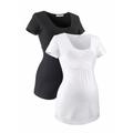 Umstandsshirt NEUN MONATE Gr. 36/38, schwarz-weiß (schwarz, weiß) Damen Shirts Umstandsshirts