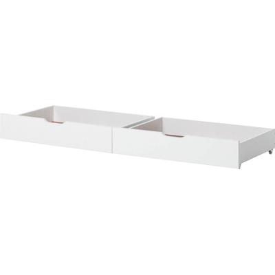 Bettschubkasten HOPPEKIDS "ECO Comfort", weiß, B:153cm H:19cm T:60cm, Massivholz, MDF, Schubladen, auf Rollen in verschiedenen Farben erhältlich 2 St.