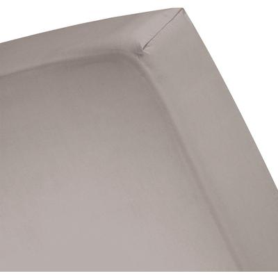 Spannbettlaken CINDERELLA "Sundays Satin für 25 cm Höhe", grau (taupe), B:90cm L:210cm, Satin, Obermaterial: 100% Baumwolle, Laken, mit Rundumgummizug Image