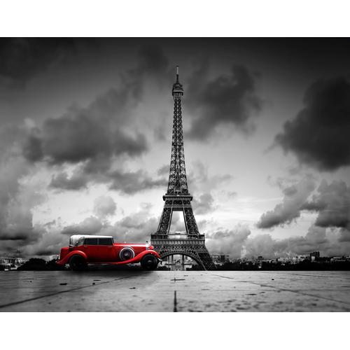 „PAPERMOON Fototapete „“Oldtimer Eiffelturm““ Tapeten Gr. B/L: 4,00 m x 2,60 m, Bahnen: 8 St., bunt Fototapeten“