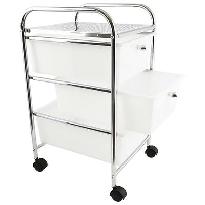 Rollwagen MSV "141309", weiß (weiß, silberfarben), B:33cm H:62,5cm T:40cm, Edelstahl, Kunststoff, Rollwagen Image