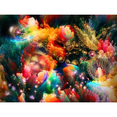 Fototapete PAPERMOON "Abstrakt mit Farben", bunt, B:5,00m L:2,80m, Vlies, Tapeten Image