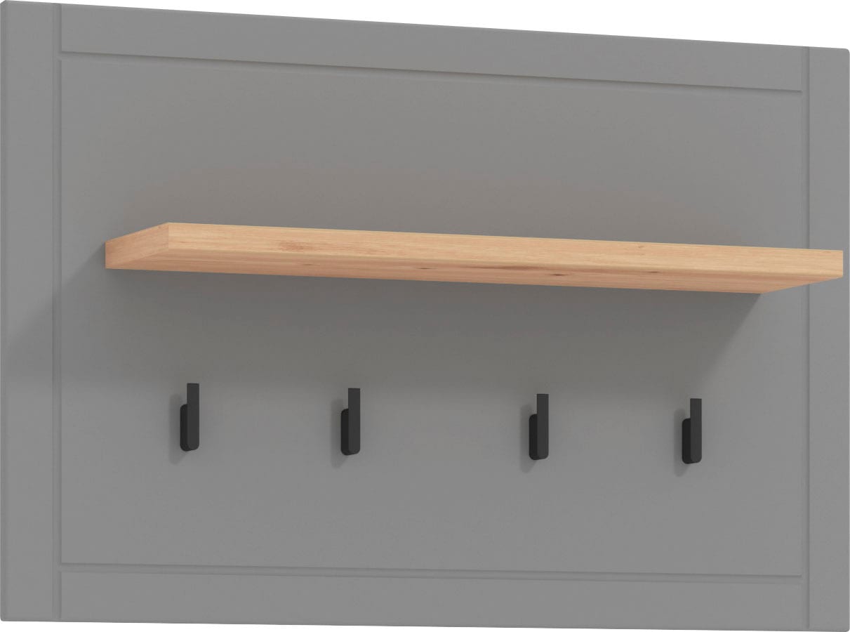 Garderobenpaneel HOME AFFAIRE "Valencia", grau (grau mat), B:86,5cm H:57cm T:19,5cm, MDF, Spanplatte, Garderobenpaneele, Garderobenpaneel