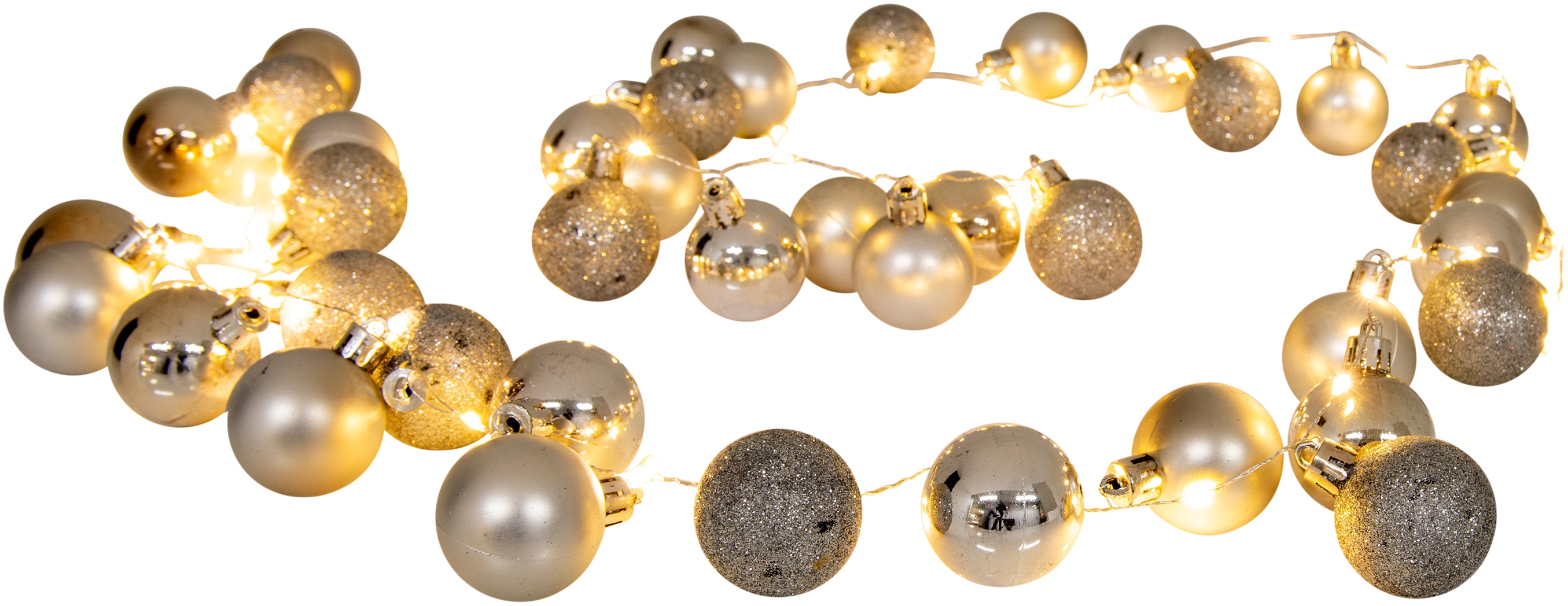 NÄVE Lichterkette "LED-Outdoor-Weihnachtslichterkette, Weihnachtsdeko aussen", gold (goldfarben), Flammen 1 Stk., Kabellänge 300m, Lichterketten, incl. Timer (6h an und 18h aus), Lichterkette: l: 240cm Image