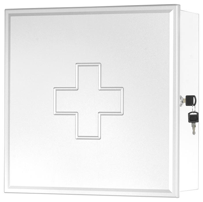 „Medizinschrank JOKEY „“Medibox““ Schränke Gr. B/H/T: 39 cm x 39 cm x 16 cm, silberfarben (silber, weiß) Apothekerschrank Apothekerschränke Schränke“
