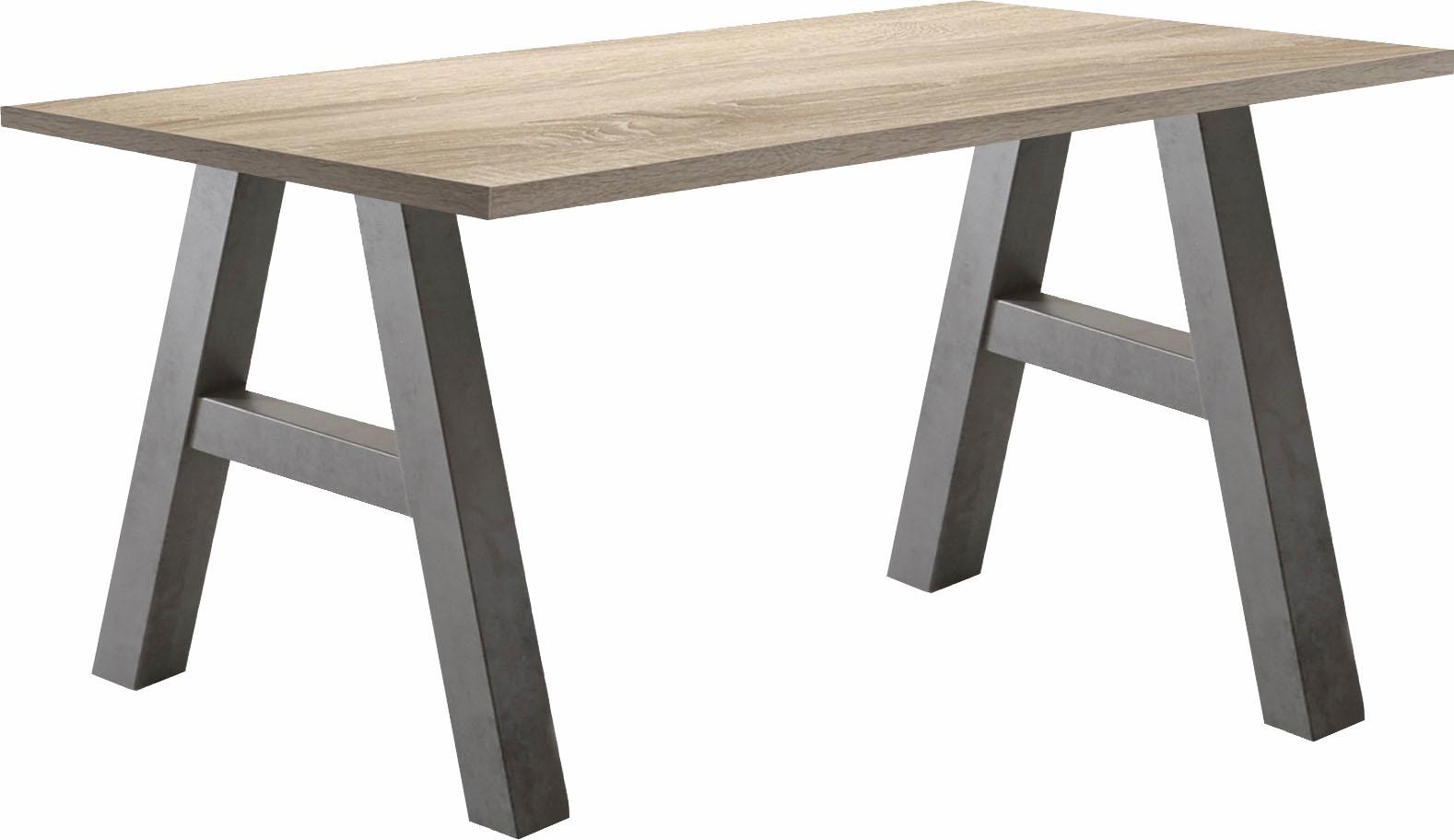 Schreibtisch MÄUSBACHER "Mio", grau (graphit, eichefarben), B:160cm H:75cm T:70cm, Tische, Schreibtisch