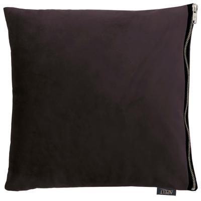 Dekokissen APELT "TASSILO" Gr. 1, schwarz (schwarz, unifarben), B:46cm L:46cm, Polyester, Dekokissen_Sitzkissen_Kissenhüllen, Uni, Samt, Kissenhülle ohne Füllung, 1 Stück Image