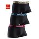 Boxer BUFFALO Gr. 140, 3 St., bunt (schwarz, bordeau x, schwarz, grün, grau) Kinder Unterhosen Boxershorts