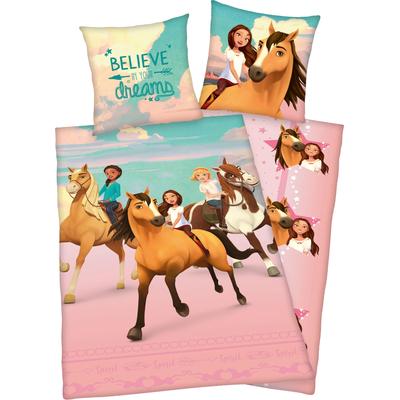 Kinderbettwäsche "Spirit", bunt (rosa, türkis), B/L: 135cm x 200cm, , Renforcé, B/L: 80cm x 80cm, Renforcu00e9, Obermaterial: 100% Baumwolle, Bettwäsche, mit niedlichem Motiv