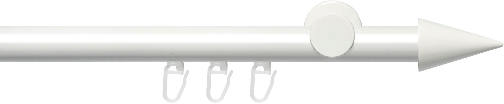 Gardinenstange LIEDECO "Innenlaufgarnitur 20 mm Power Spitze" Gr. 4, weiß, L:240cm Ø:20mm, Aluminium, Gardinenstangen, Gardinenstange Komplett Image