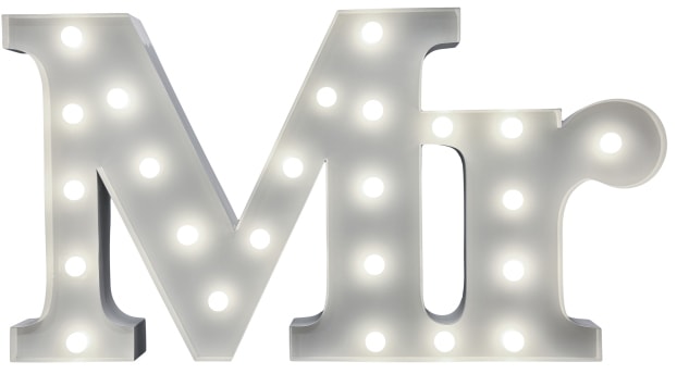 MARQUEE LIGHTS LED Dekolicht "Mr", weiß, 24, H: 38cm, 1 Stk., Leuchten, Wandlampe, Tischlampe Schriftzug Mr mit 24 Leuchtmittel - 71x38 cm Image