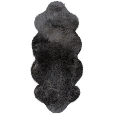 Fellteppich HEITMANN FELLE "Lammfell KK 1,5 - Premium Qualität" Gr. 41, grau (anthrazit), B:68cm H:70mm L:140cm, Lammfell, Teppiche, echtes Austral. Lammfell, besonders weich, auch ideal als Bettvorleger Image