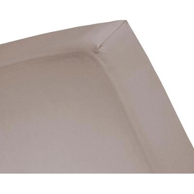 Spannbettlaken CINDERELLA "Spannbettlaken (bis 25 cm)", grau (taupe), B:200cm L:210-220cm, Jersey, Obermaterial: 100% Baumwolle, Laken, Elastizität für ein glatt bezogenes Bett Image