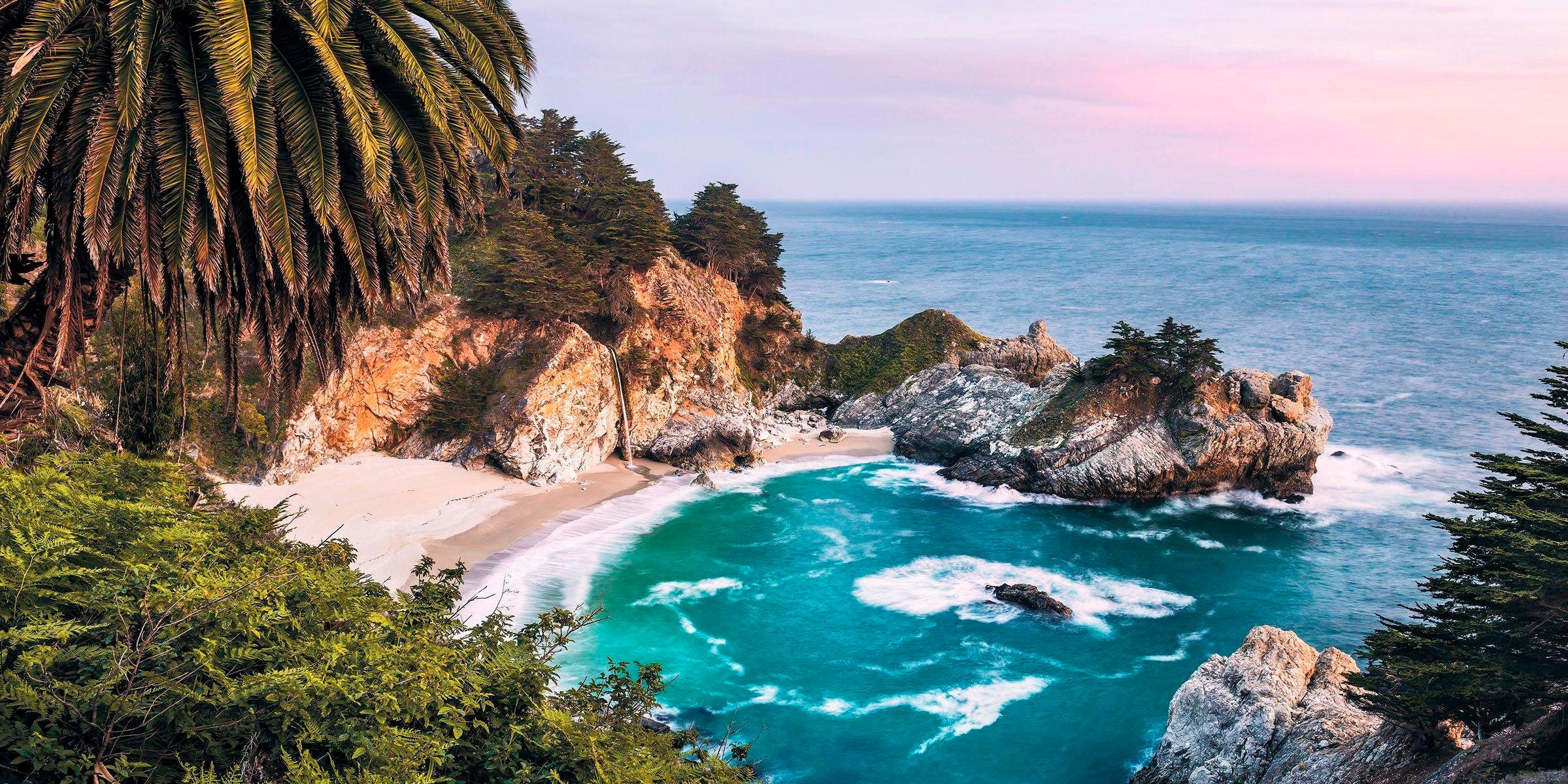 Vliestapete KOMAR "Digitaldruck Vlies - Paradise Falls - Größe 200 x 100 cm", bunt, B:200m L:100m, Vlies, Tapeten, Wohnzimmer, Schlafzimmer