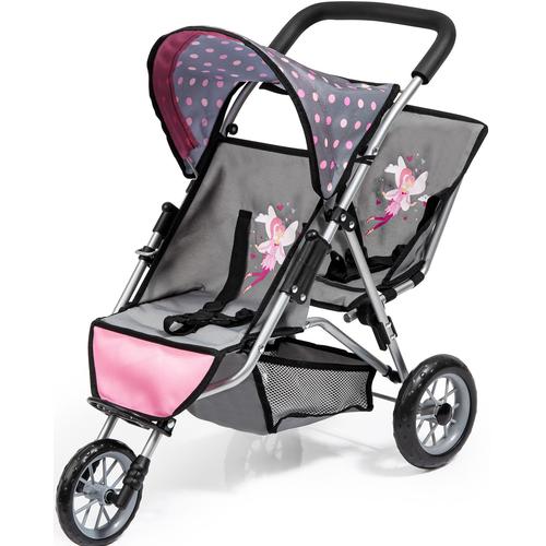 "Puppen-Zwillingsbuggy BAYER ""Jogger, grau"" Puppenwagen grau Kinder Puppenwagen -trage"