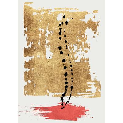 Fototapete LIVING WALLS "ARTist Drip Drop", rot (gold, rot, schwarz), B:2m L:2,8m, Vlies, Tapeten, Vlies, Wand, Schräge