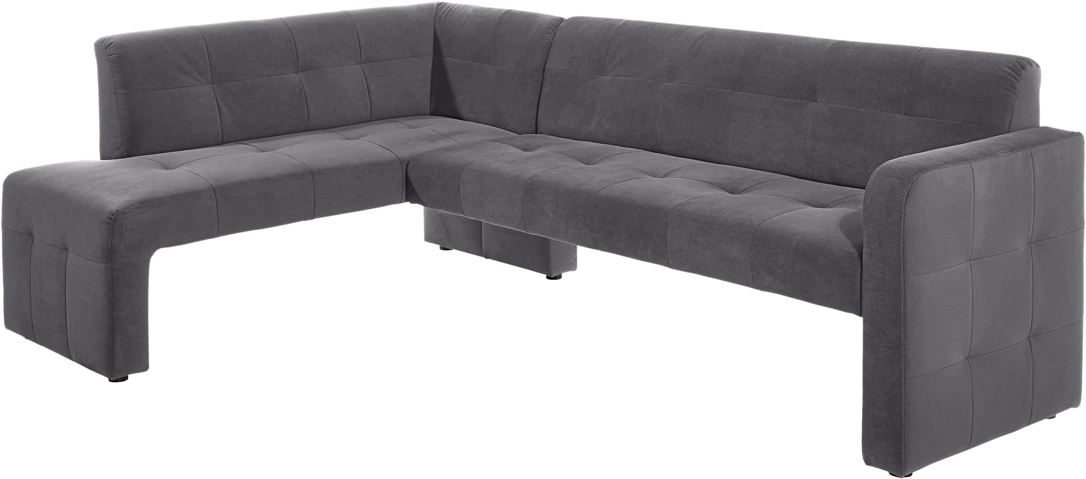 Essbank EXXPO - SOFA FASHION "Barista, bequem und elegant, hohe Bodenfreiheit", grau (anthrazit), B:157cm H:82cm T:245cm, Luxus-Microfaser (100% Polyester), Sitzbänke, Essbank, Eckbank Barista bequem und elegant, hochwertige Detailverarbeitung