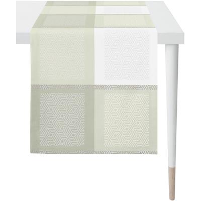 Tischläufer APELT "Artos, LOFT STYLE, Jacquard", beige (natur, weiß, grau, beige), B:44cm L:140cm, Polyester, Tischdecken