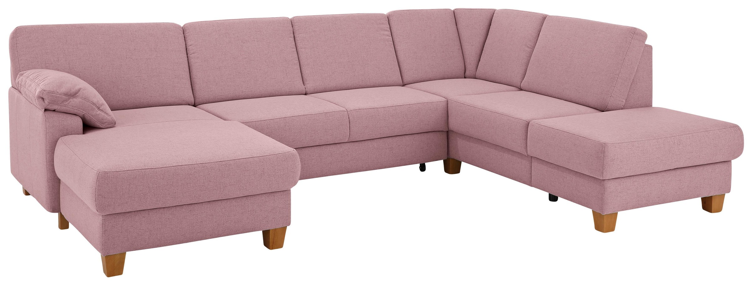 Wohnlandschaft HOME AFFAIRE "Belfort U-Form", rosa (altrosa), B:314cm H:88cm T:91cm, Luxus-Microfaser Vintageoptik(100% Polyester);Struktur fein ( 100% Polyester);Luxus-Microfaser ALTARA NUBUCK (100% Polyester), Sofas, Wohnlandschaft, mit Federkern,...