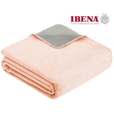 Wohndecke IBENA "Jacquard Decke Dublin", rosa (rosa, grau), B:150cm L:200cm, Obermaterial: 58% Baumwolle, 35% Polyacryl,