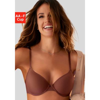 Schalen-BH LASCANA "Ela - perfect basic", Damen, Gr. 70, Cup B, braun, Microtouch, Obermaterial: 82% Polyamid (TACTEL), 18% Elasthan (LYCRA), Basic, BHs, mit Bügel aus seidiger Microfaser, Topseller Image