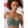 Sport-Push-up-BH LASCANA ACTIVE Gr. 75, Cup B, grün (khaki) Damen BHs mit Bügel eingearbeiteten Kissen