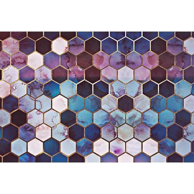 Fototapete LIVING WALLS "ARTist Rugged Marble", bunt (blau, gold, violett), B:4m L:2,7m, Vlies, Tapeten, Vlies, Wand, Schräge