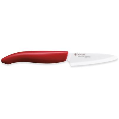 Schälmesser KYOCERA "GEN", rot (rot, weiß), Gesamtlänge 19cm Klingenlänge 8cm, Keramik, Kochmesser, extrem scharfe Hochleistungskeramik-Klinge, Klinge 7,5 cm