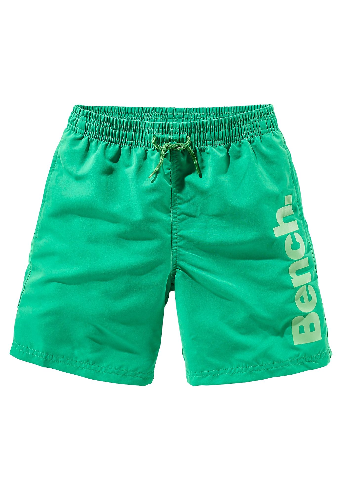 Badeshorts BENCH., Kinder, Gr. 146/152, N-Gr, grün, Microfaser, Polyester, unifarben, Badehosen, mit trendigem Logoschriftzug Image