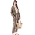 Strickjacke HEINE Gr. 38, grau (dunkeltaupe, taupe, meliert) Damen Strickjacken