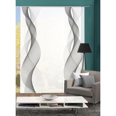 Schiebegardine HOME WOHNIDEEN "OPALIA 3ER SET" Gr. 1, grau, B:60cm H:245cm, Microfaser, Polyester, Gardinen, HxB: 245x60 Image