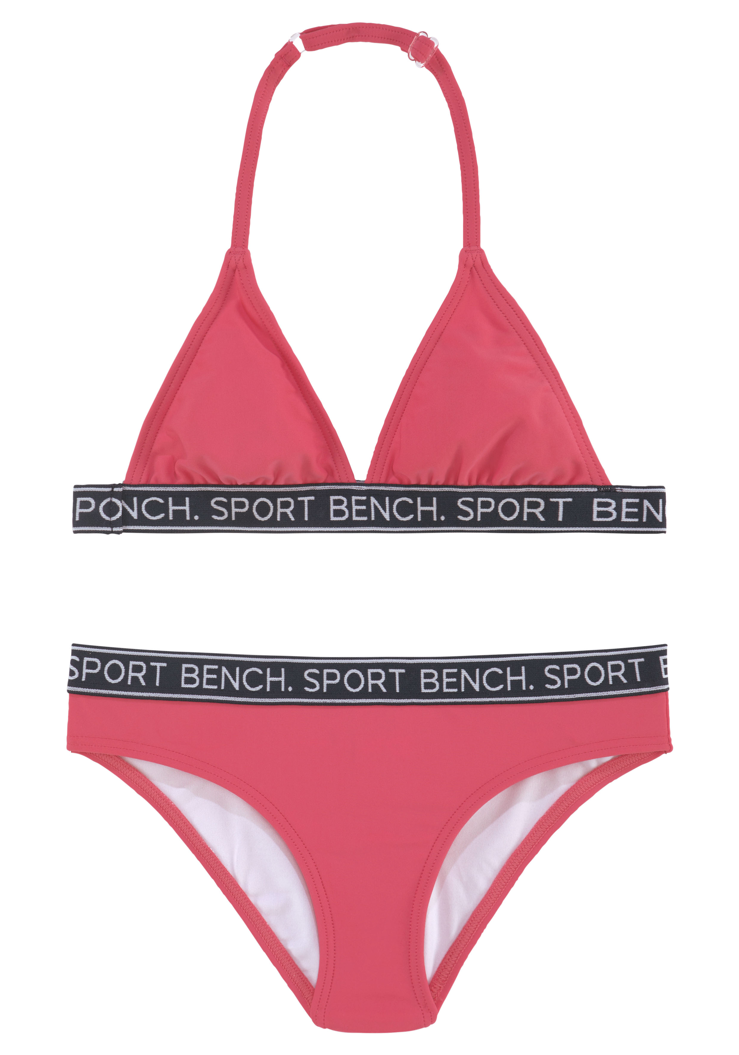 Triangel-Bikini BENCH. "Yva Kids", Kinder, Gr. 146/152, N-Gr, pink, Recycling-Polyamid, unifarben, Bikini-Sets, in sportlichem Design und Farben Image