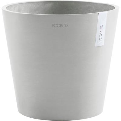 Blumentopf ECOPOTS "AMSTERDAM White Gre" Pflanzgefäße Gr. B/H/T: 30cm x 26cm x 30cm, grau (weiß/grau) BxTxH: 30x30x26 cm, mit Wasserreservoir