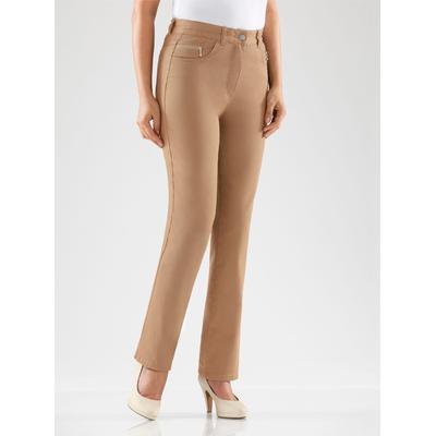 5-Pocket-Jeans CASUAL LOOKS, Damen, Gr. 19, Kurzgrößen, braun (camel), 98% Baumwolle, 2% Elasthan, unifarben, lang, Jeans Image