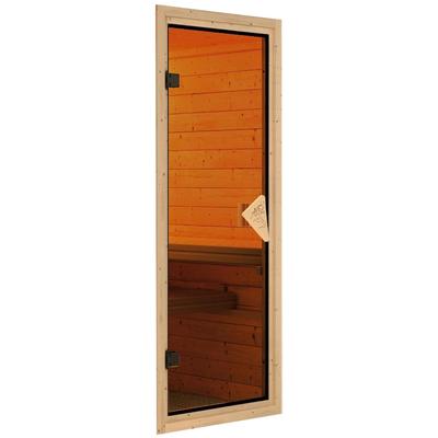 Saunatür KARIBU "Türpaket 68 mm Sauna bronze", braun (bronziert), B:65,50cm, Holz, Glas, Türen