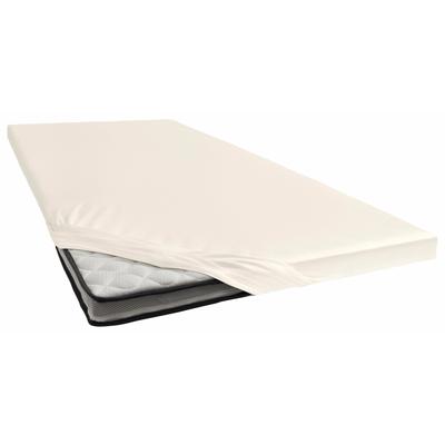 Spannbettlaken CINDERELLA "Topper-Spannbettlaken (bis 15 cm)", beige (creme), B:160cm L:200-210cm, Jersey, Obermaterial: 100% Baumwolle, Laken, Elastizität für ein glatt bezogenes Bett, bis 15cm Höhe Image