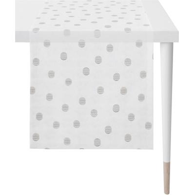 Tischläufer APELT "Sevilla - Loft Style", grau (weiß, grau), B:48cm L:135cm, Polyester, Tischdecken, Scherli - transparent Image