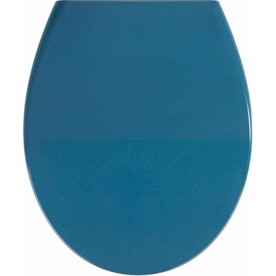 WC-Sitz WENKO "Samos Slate Blue", blau, B:37,5cm L:44cm, Duroplast, Edelstahl, WC-Sitze