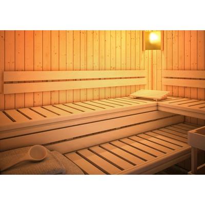 Saunarückenlehne KARIBU "Premium Set 3", beige (natur), B:181cm H:20cm, Holzwerkstoff, Rückenlehnen, inkl. Bankblende