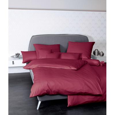 Bettwäsche JANINE "Colors 31001", rot (bordeaux), B/L: 200cm x 200cm, B/L: 80cm x 80cm & 80cm x 80cm (2 St.), Mako-Satin, B/L: 80cm x 80cm & 80cm x 80cm, Mako-Satin, Obermaterial: 100% Baumwolle, Bettwäsche, feinfädige uni Bettwäsche für alle... Image