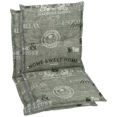 Sesselauflage GO-DE, grau (hellgrau), B:100cm H:5,5cm T:50cm, Bezug: 65% Polyester, 35% Baumwolle, Polsterauflagen
