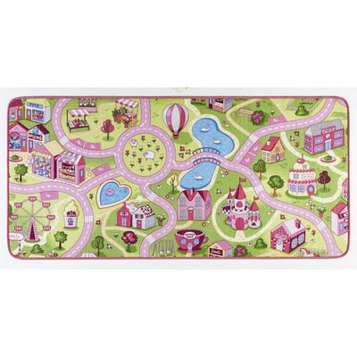 Kinderteppich HANSE HOME "Sweettown" Gr. 3, rosa, B:140cm H:7mm L:200cm, Kunstfaser, Teppiche, Kurzflor, Straßen-Spielteppich, Spielunterlage, Kinderzimmer Image