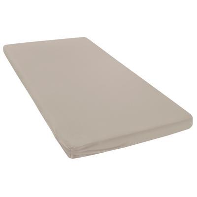 Spannbettlaken BELLANA "Melone in Gr. 70x140, 90x200, 140x200 oder 180x200 cm", grau (taupe), B:180-200cm L:200cm, Mako-Jersey, Obermaterial: 100% Baumwolle, Laken, Baumwolle, Matratzen bis 10 cm Höhe, Spannbetttuch auch für Kinder Image