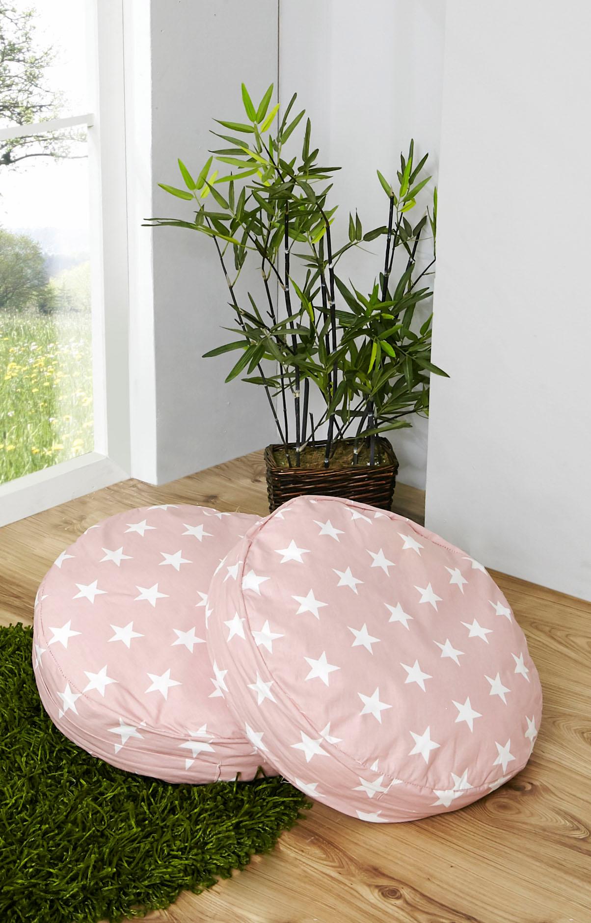 Sitzkissen TICAA, pink (pink, gemustert), B:40 H:12 L:40, Baumwolle, Dekokissen_Sitzkissen_Kissenhüllen Image