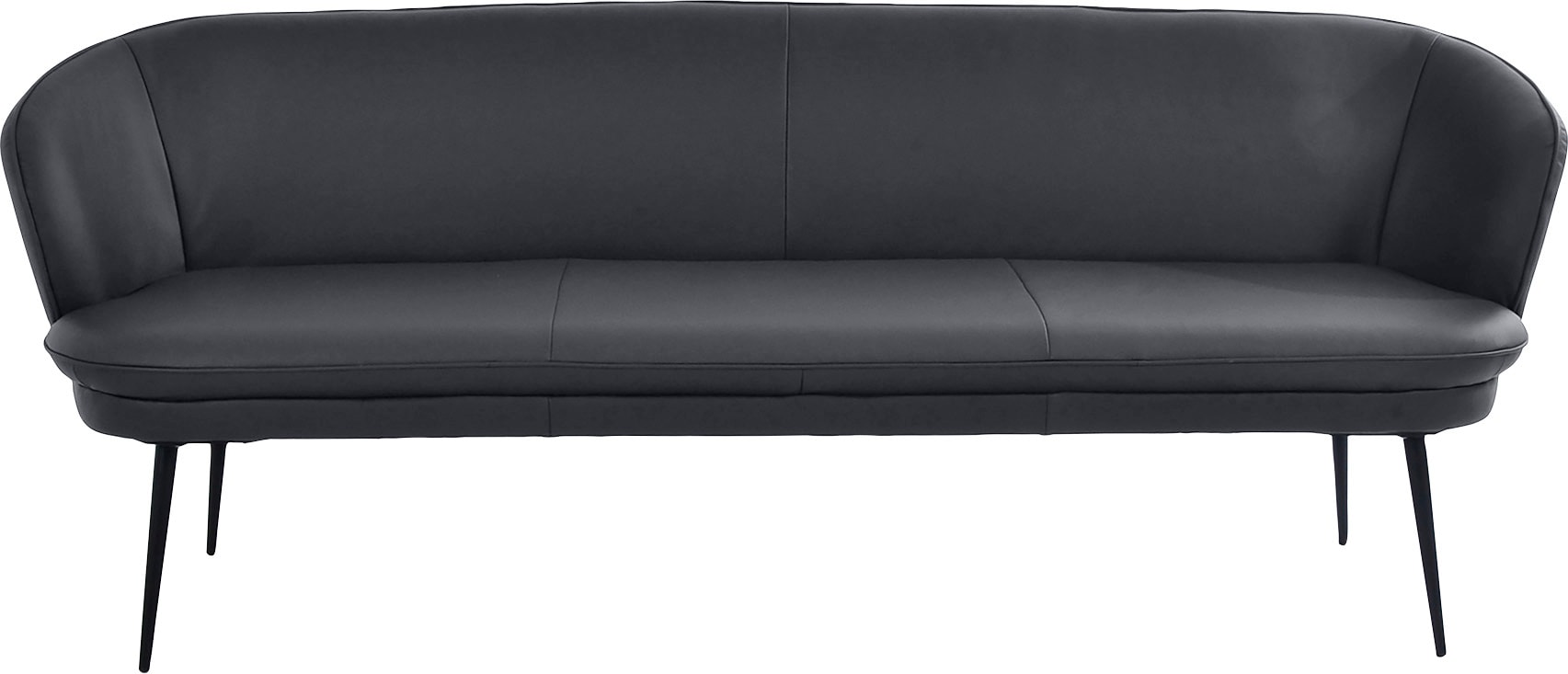 Polsterbank K+W KOMFORT & WOHNEN "ZOOM", blau (nacht 58), B:222cm H:87cm T:66cm, Sitzbänke, 3-Sitzer Polsterbank mit dekorativen Keder